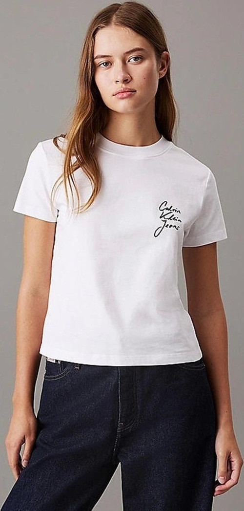 Logolu Kadın Beyaz T Shirt
