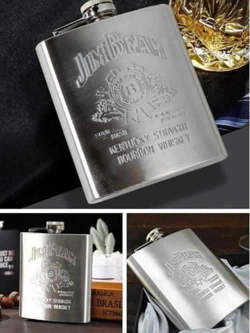 Konyak Alkol Matarası Paslanmaz Çelik Cep Matarası JimBeam 9 Oz içki Viski Konyak Alkol Matara 266Ml