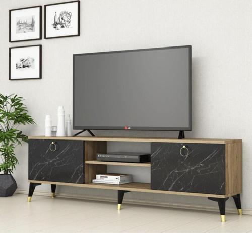 Ferniso Mobilya 160 cm Tv Ünitesi Çam-Mermer Desen