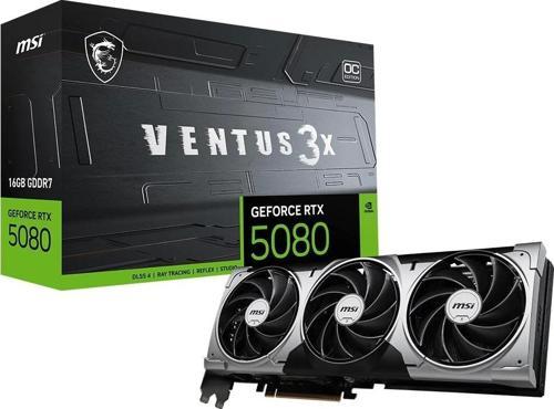 GeForce RTX 5080 VENTUS 3X OC 16GB DLSS 4 256 Bit GDRR7 Ekran kartı
