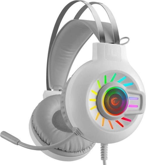 RM-K44 ZENGIBAR Beyaz 7.1 Surround RGB Işık Efekti Mikrofonlu Oyuncu Kulaklığı