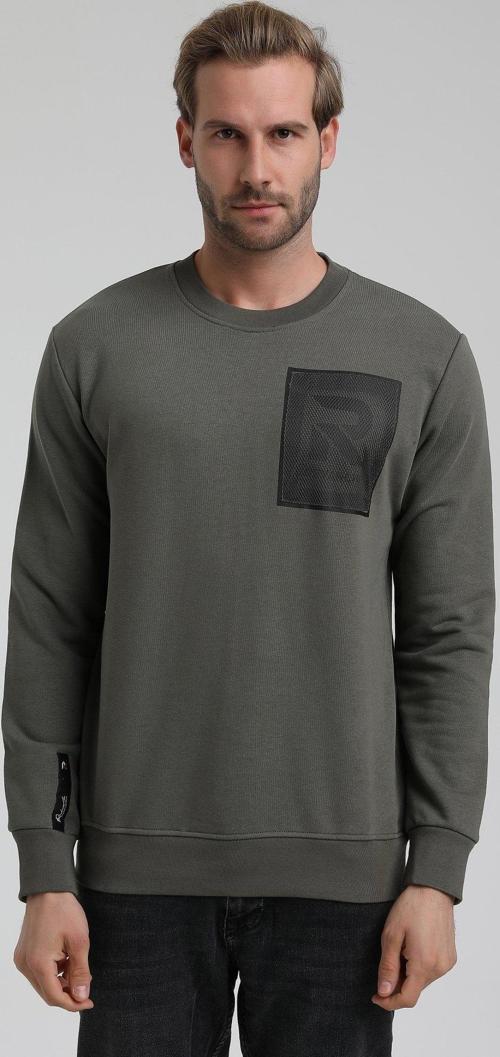Bisiklet Yaka Haki Slim Fit Sweatshirt 22FWM60119
