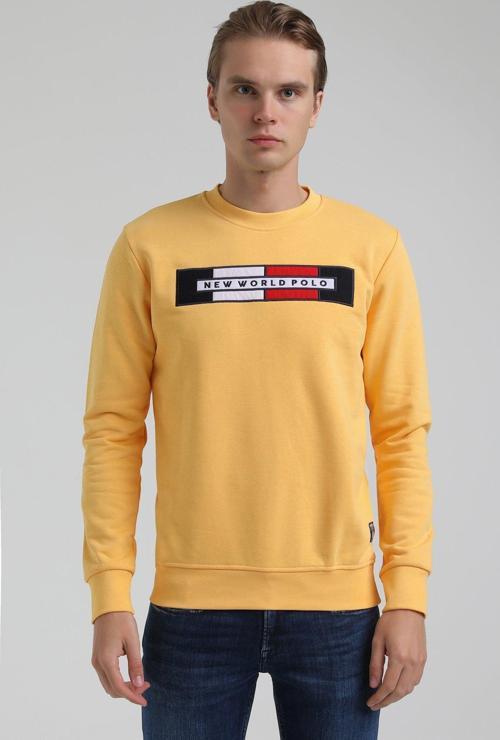 Bisiklet Yaka Hardal Slim Fit Sweatshirt 22FWM60124