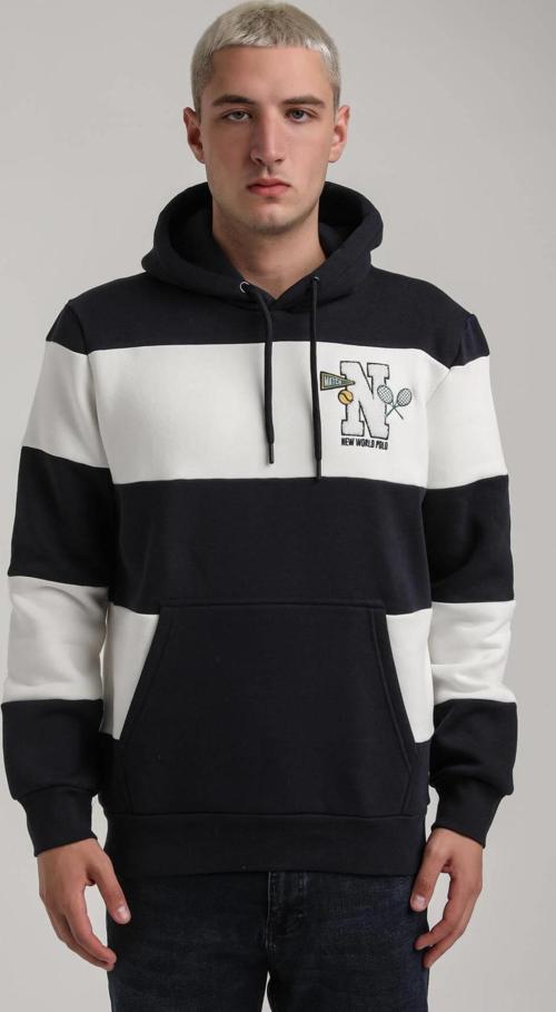 Kapüşonlu Lacivert Slim Fit Full-Zip Sweatshirt 24FWM64077