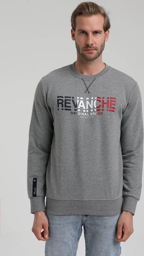 Bisiklet Yaka Gri Slim Fit Sweatshirt 22FWM60123