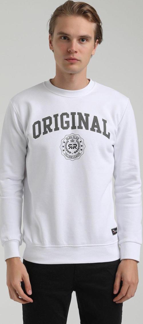 Bisiklet Yaka Beyaz Slim Fit Sweatshirt 22FWM60132