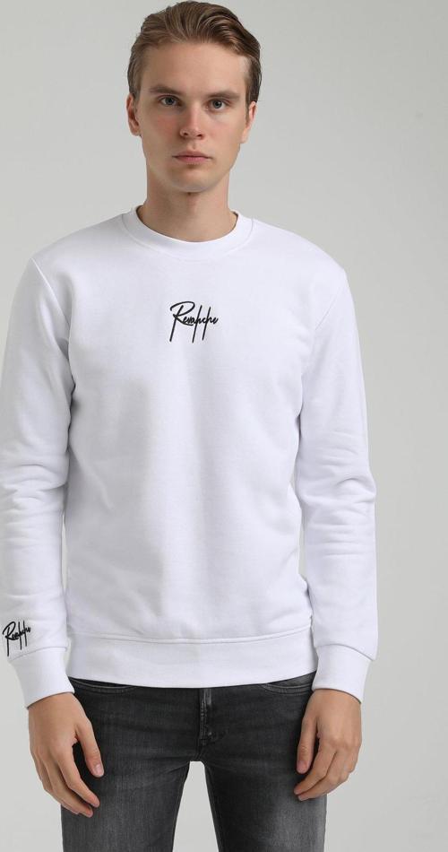 Bisiklet Yaka Beyaz Slim Fit Sweatshirt 22FWM60129