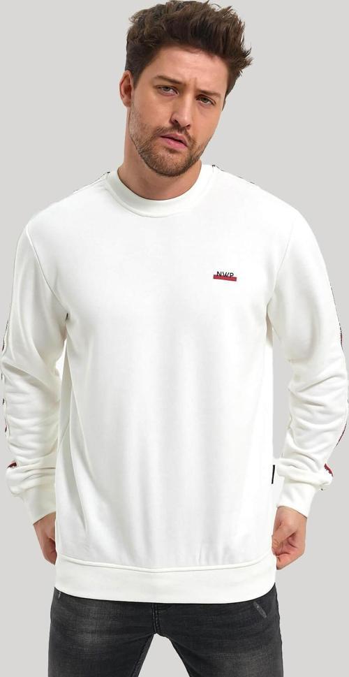 Bisiklet Yaka Ekru Slim Fit Sweatshirt 23FWM60145