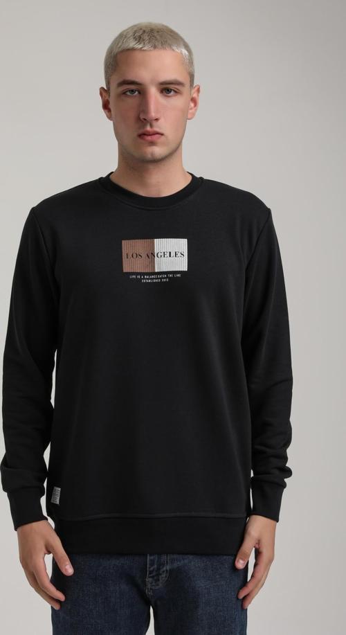 Bisiklet Yaka Lacivert Slim Fit Sweatshirt 24FWM60182