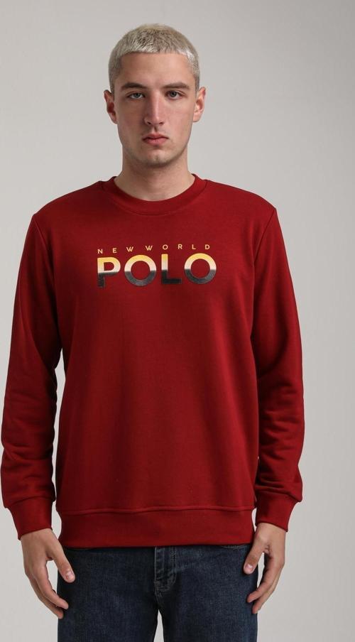 Bisiklet Yaka Bordo Slim Fit Sweatshirt 24FWM60186