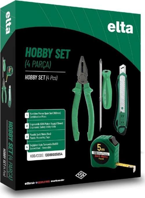 Hobby Set 4 Parça Opak Pense 160mm Maket Bıçağı Şerit Metre Tornavida