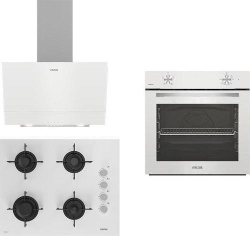 Beyaz Ankastre Set Ala 310HW Fırın - ALA 159 Dhw Ocak - ALA 510 W Davlumbaz