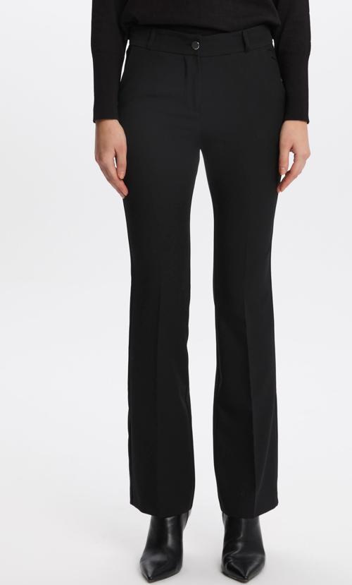 Geniş Paça Siyah Kumaş Pantolon P-0213