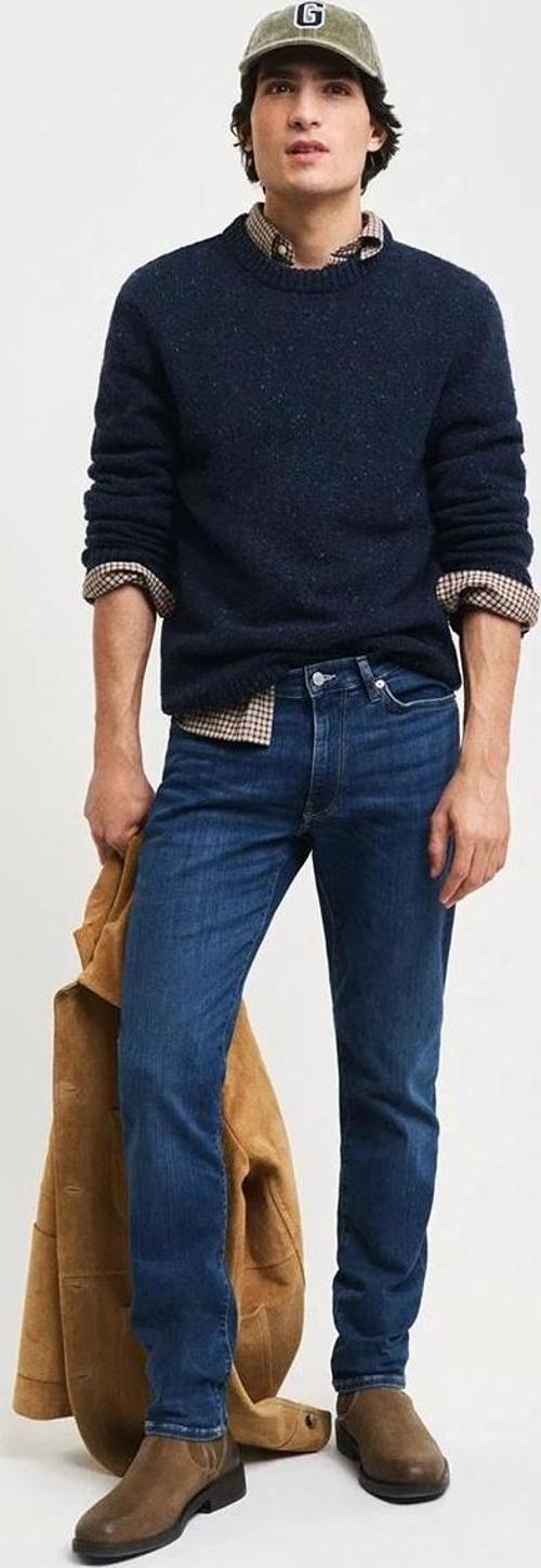 Erkek Lacivert Regular Fit Kazak