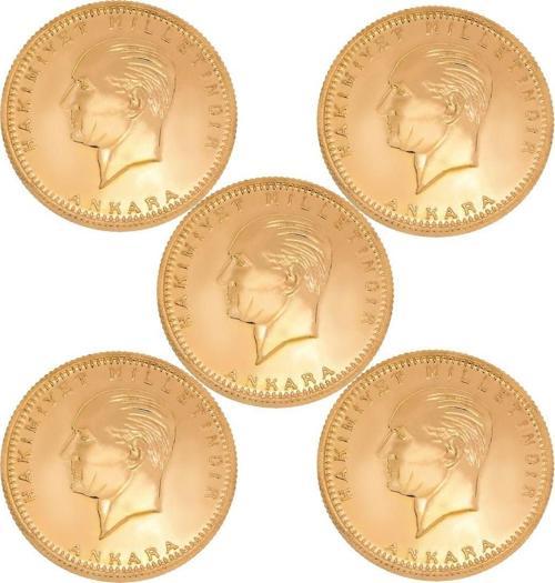 5 Adet Eski Tarihli Ata Lira