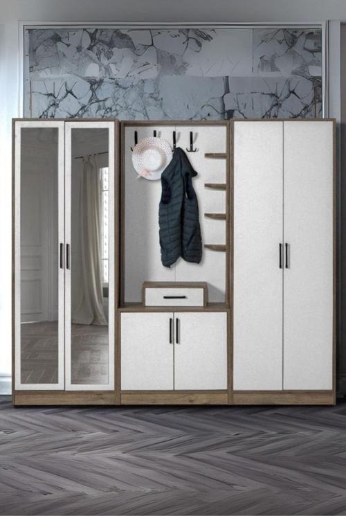 Loft 4 Kapılı 2 Aynalı Portmanto