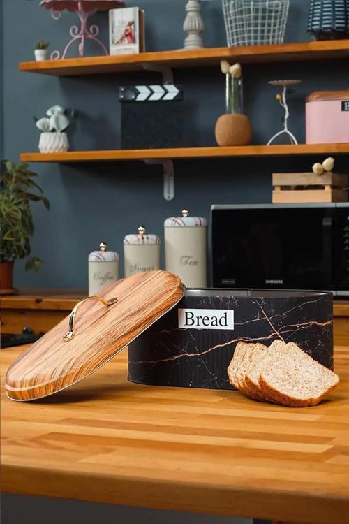 Bambu Görünümlü Kapak Metal Ekmeklik