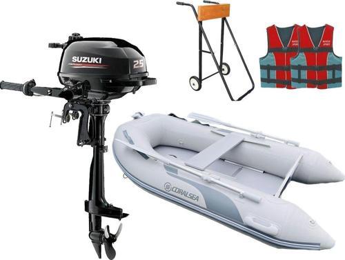 2.5 HP Deniz Motoru + Coralsea 230 Ahşap Tabanlı Bot