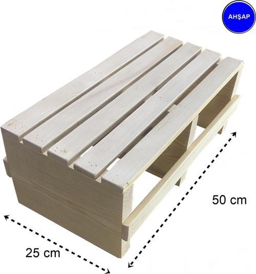 Doğal Ahşaptan Ev içi Kullanıma Uygun Kaymaz Tabanlı Step Tahtası 18x25x50 cm