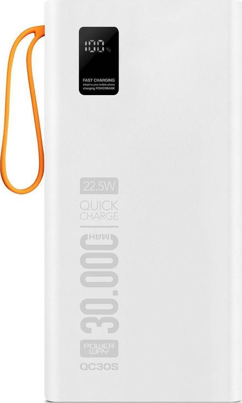 30.000 Mah Pd 22,5W Dahili Kablolu Powerbank QC30S
