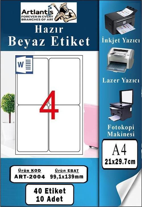 A4 Hazır Etiket 99.1x139 mm 10 Sayfa 1 Paket Kendinden Yapışkanlı Fotokopi Lazer İnkjet Kağıdı Yazıcılar İçin Uyumlu