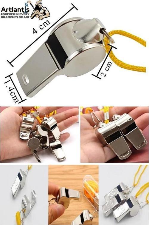 Metal Düdük 1 Adet Kaliteli İpli Paslanmaz Metal Deprem Düdüğü Hakem Bekçi Can Kurtaran Düdük Yüksek Desibelli