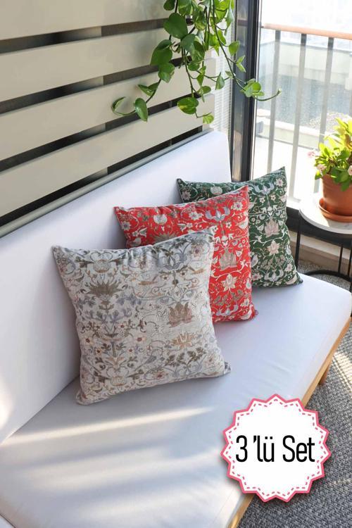 Modern Tasarım Şık Kırlent Kılıfı, Dekoratif Kırlent Kılıfı,3 Adet Yastık Kılıfı 42x42 Cm