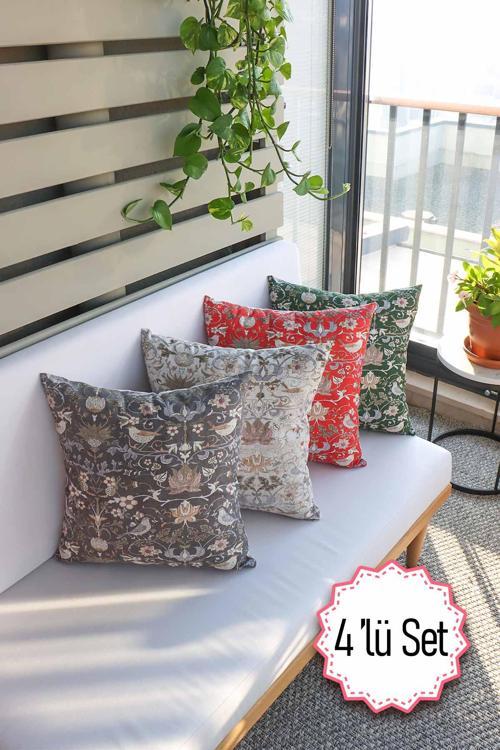 Modern Tasarım Şık Kırlent Kılıfı, Dekoratif Kırlent Kılıfı,4 Adet Yastık Kılıfı 42x42 Cm