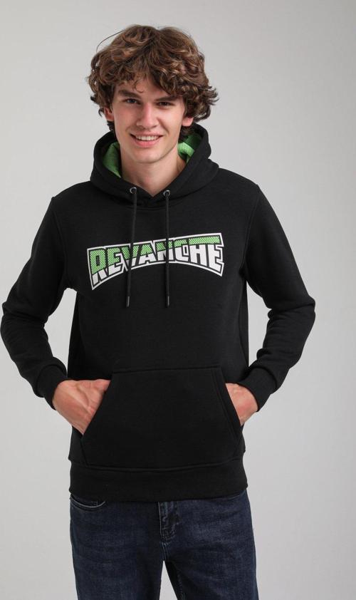 Kapüşonlu Siyah Slim Fit Hoodie 23FWM64058