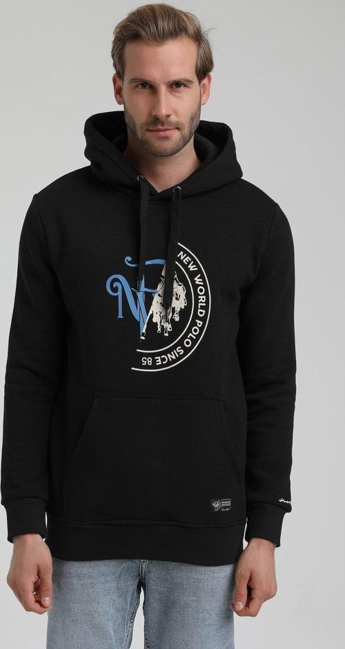 Kapüşonlu Siyah Slim Fit Hoodie 22FWM64030