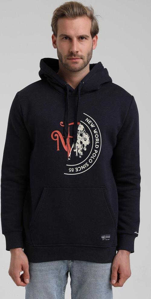 Kapüşonlu Lacivert Slim Fit Hoodie 22FWM64030