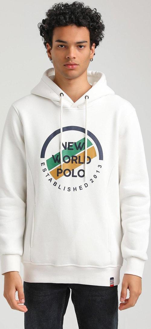 Kapüşonlu Ekru Slim Fit Hoodie 23FWM64049