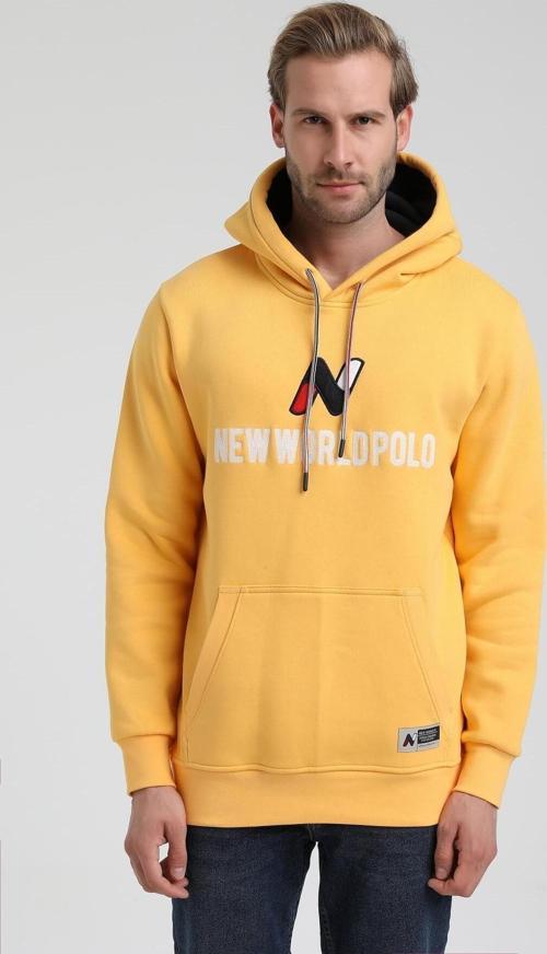 Kapüşonlu Hardal Slim Fit Hoodie 22FWM64032
