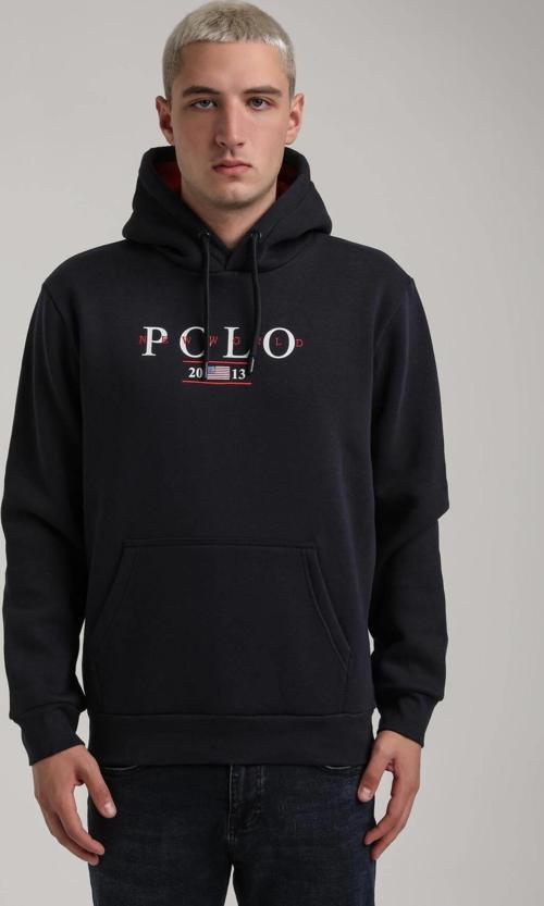 Kapüşonlu Lacivert Slim Fit Full-Zip Sweatshirt 24FWM64073