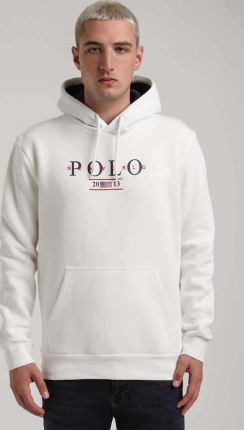 Kapüşonlu Ekru Slim Fit Full-Zip Sweatshirt 24FWM64073