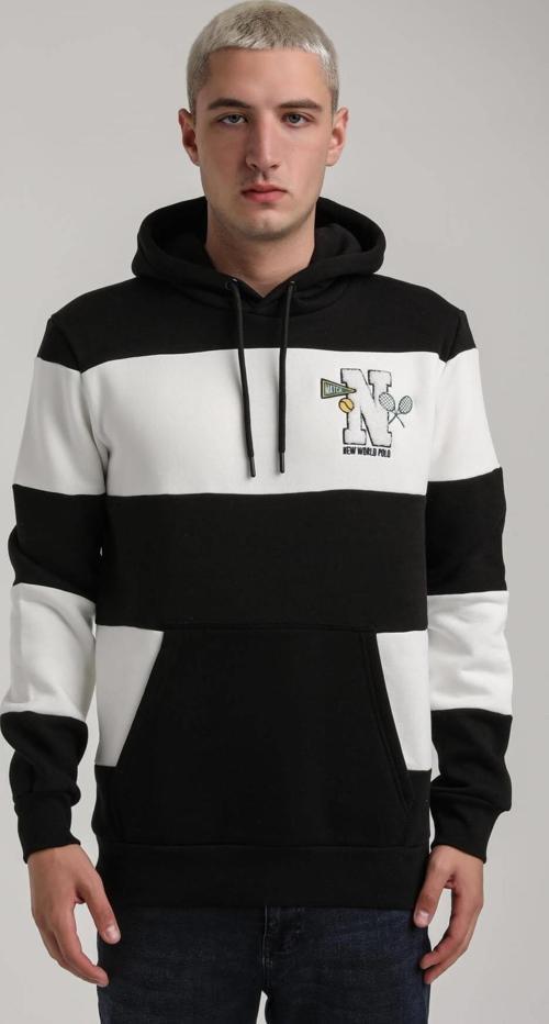 Kapüşonlu Siyah Slim Fit Full-Zip Sweatshirt 24FWM64077