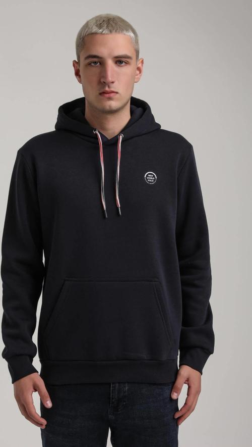 Kapüşonlu Lacivert Slim Fit Full-Zip Sweatshirt 24FWM64084