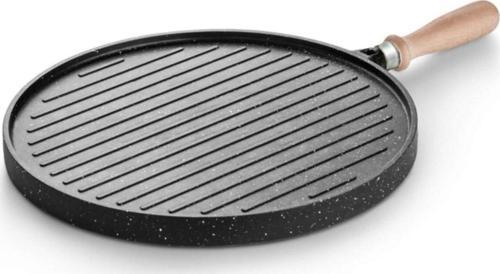 Premium Döküm Granit Çift Taraflı Izgara&Gözleme Tavası - 35 Cm