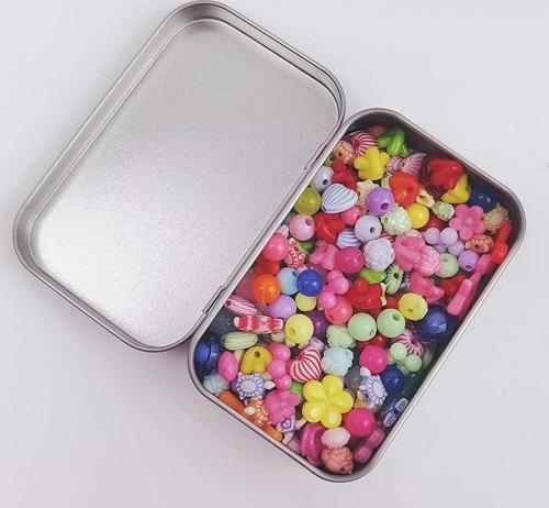 Boş Metal Aksesuar Teneke Kutu Gri 9.5x6x2 cm