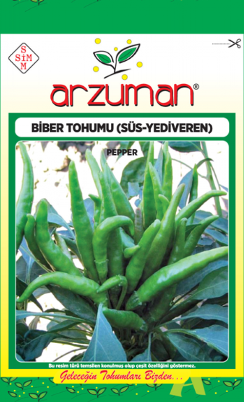 SÜS YEDİVEREN YUKARIBAKAN BİBER TOHUMU 5 GR ORT 600 AD TOHUM