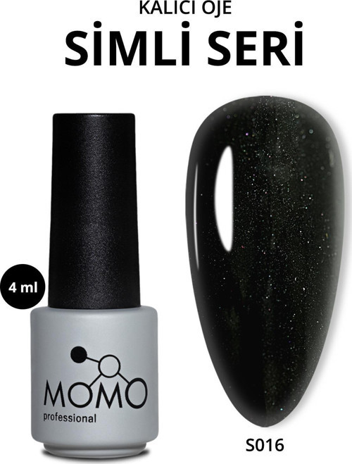 Kalıcı Oje S016, Hafif Simli Siyah, 4 ml