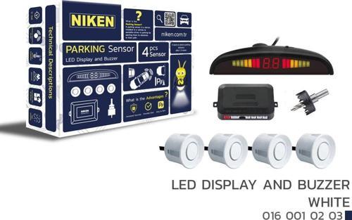 Park sensörü led ekranlı-ses ikazlı beyaz oem Tüm modellere uyumlu Niken