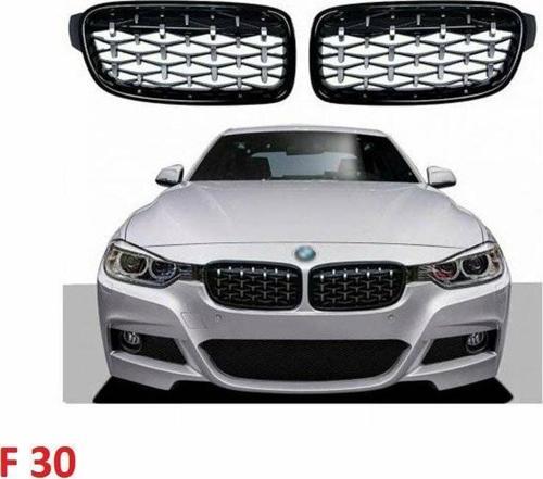 Bmw f30 diamond ön panjur ızgara 2012-2018 arası krom siyah  krom-siyah