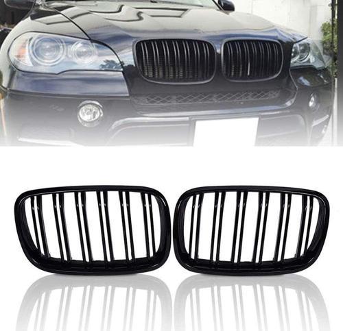 Bmw X5 E70 çift şeritli ön panjur ızgara 2006-2013 arası parlak siyah