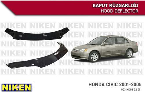 Honda Civic Kaput Rüzgarlığı Koruyucu 2001-2005 arası