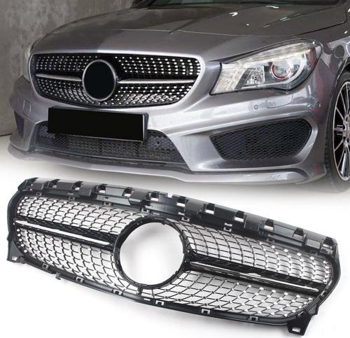 Mercedes cla w117 diamond ön panjur ızgara seti krom-siyah 2015-2019 arası