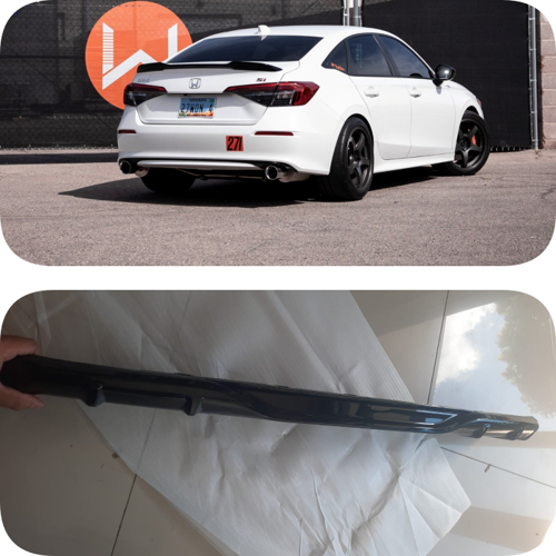 Honda Civic uyumlu arka tampon altı difüzör Siyah 2021 ve sonrası