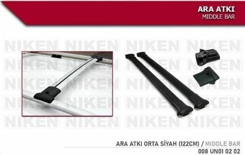 Araç üstü ara atkı bagaj taşıyıcı siyah (yanlardan sıkıştırmalı) alüminyum 122cm uzunluk