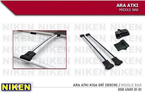 Araç üstü ara atkı bagaj taşıyıcı-gri (yanlardan sıkıştırmalı )alüminyum 105cm.