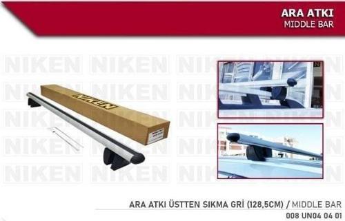 Araç üstü ara atkı bagaj taşıyıcı-gri(üstten sıkıştırmalı ) alüminyum 128.5 cm uzunluk